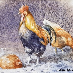 Chickens in the yard sketch