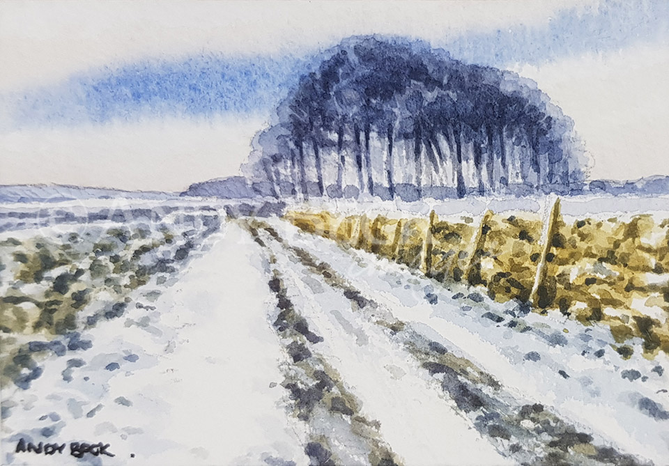 Winter lane sketch